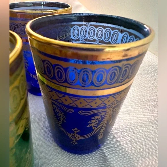 🌈✨ Set of 6 Moroccan Tea Glasses – Colorful, Gilded, & Ready to Party! 💃🍵🌿🌸 - Picture 14 of 16
